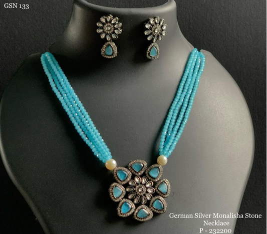 Ocean Bloom Beaded Necklace (GSN 133)