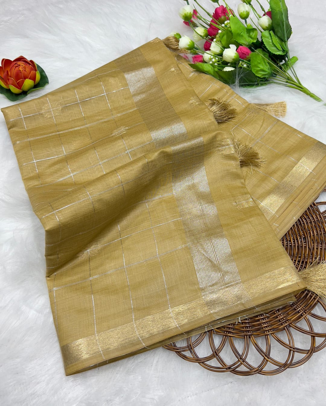 Ivory Tussar Silk