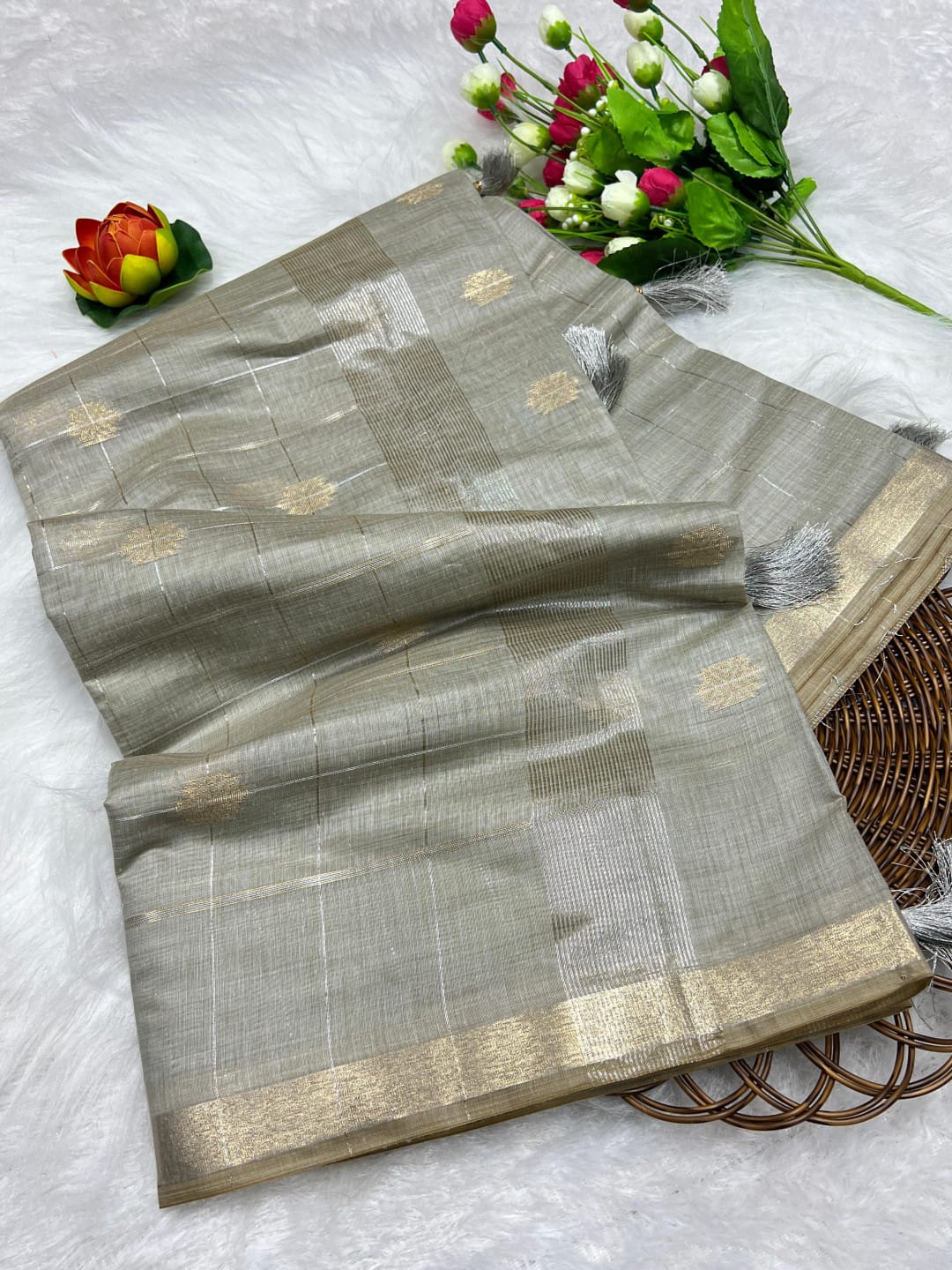 Ivory Tussar Silk