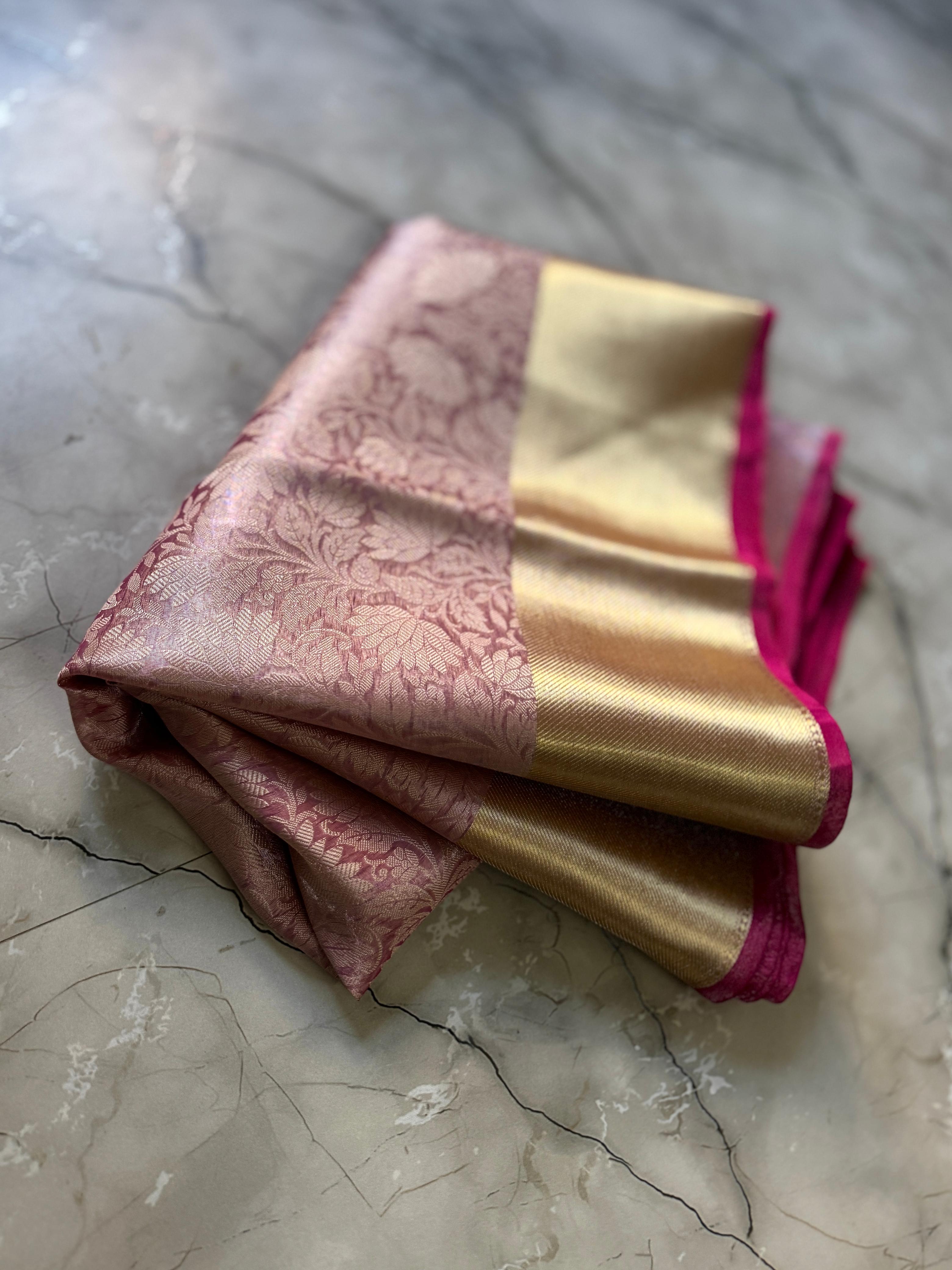 🌸 Handwoven Banarasi Celebrity Inspire Zari Tanchui Saree 🌸