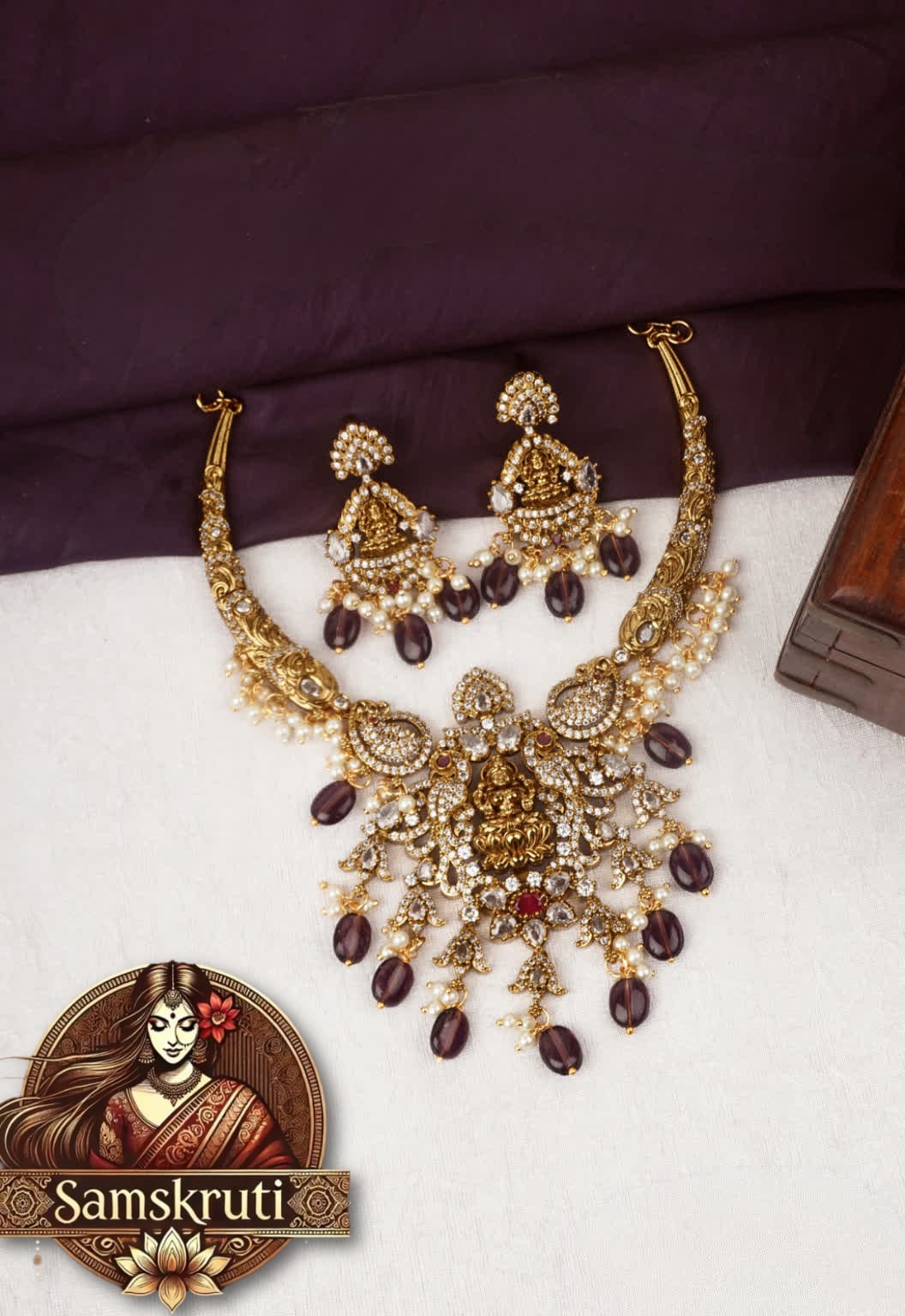 Divine Lakshmi Temple Necklace Set