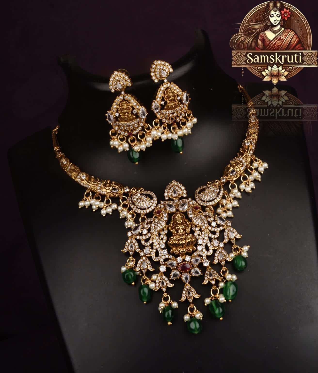 Divine Lakshmi Temple Necklace Set