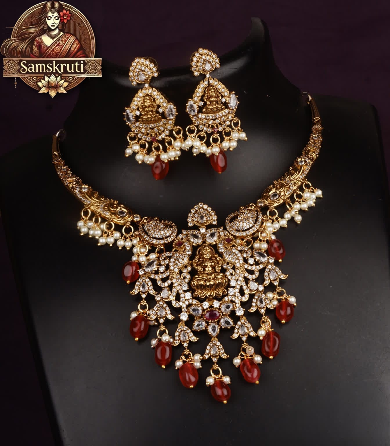 Divine Lakshmi Temple Necklace Set