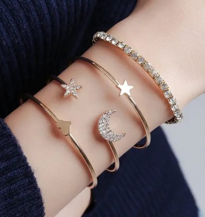 Celestial Charm Gold Bracelet Set