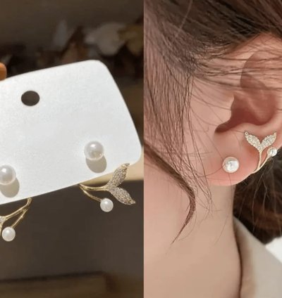 Whimsical Pearl Mermaid Earrings
