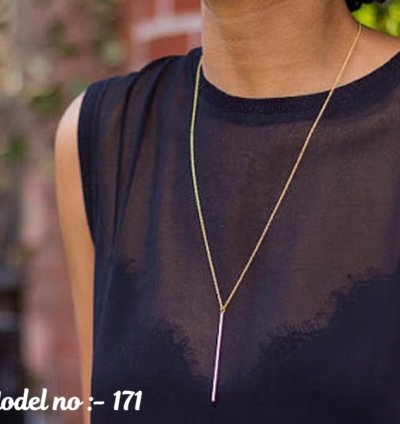 "Golden Elegance Bar Necklace"